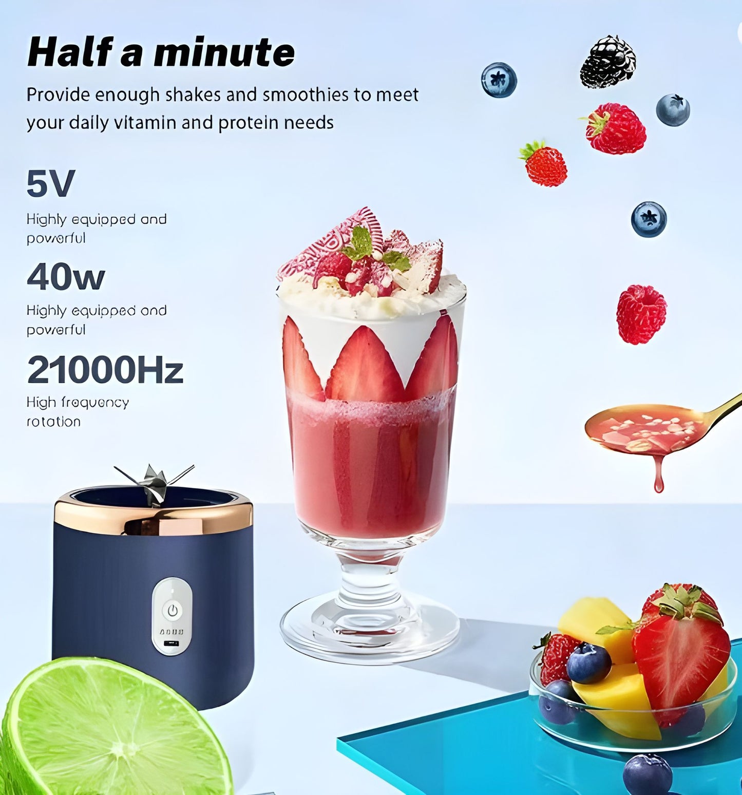 Portable Wireless Blender – Fresh Drinks Anytime, Anywhere!