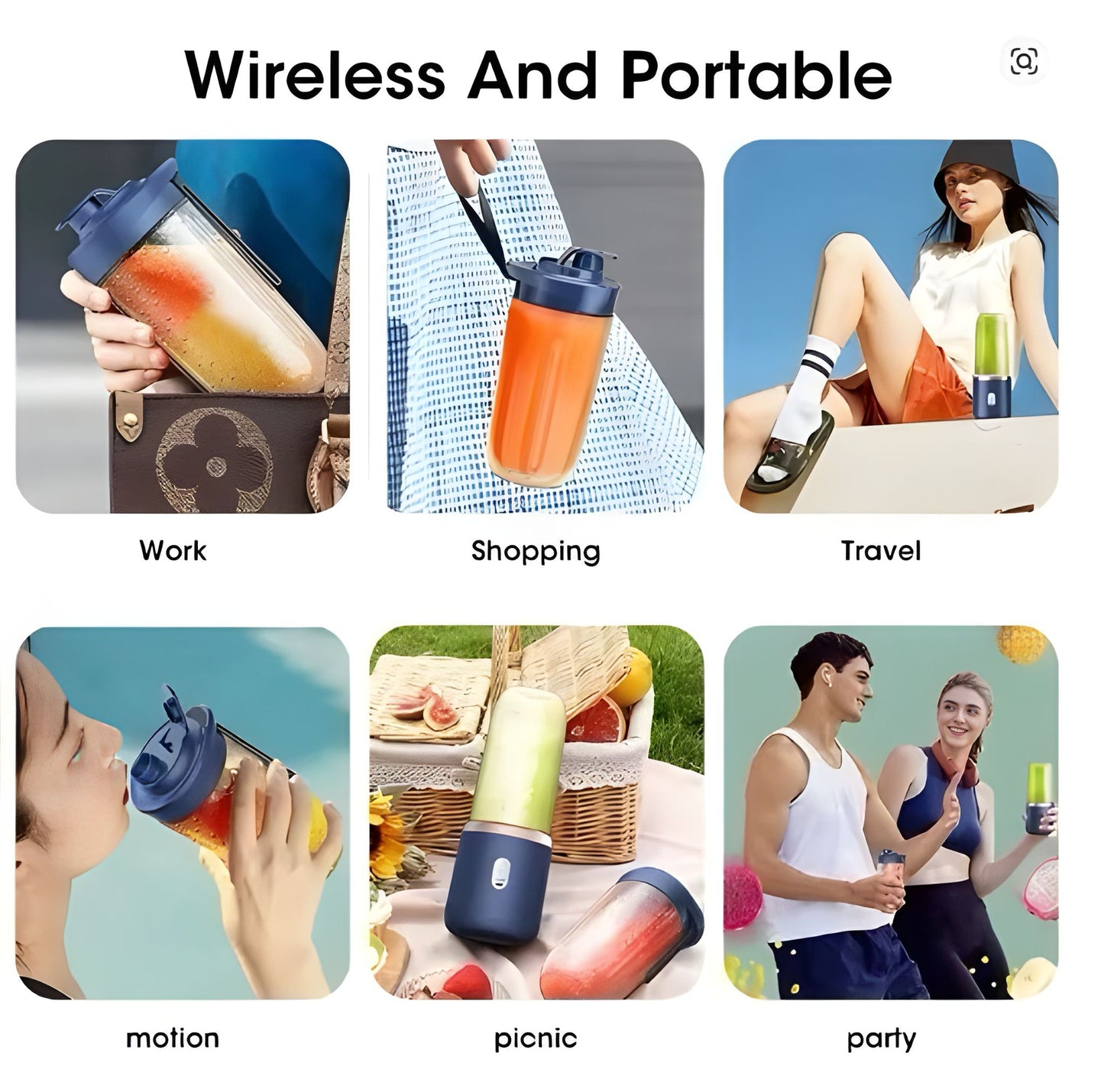 Portable Wireless Blender – Fresh Drinks Anytime, Anywhere!