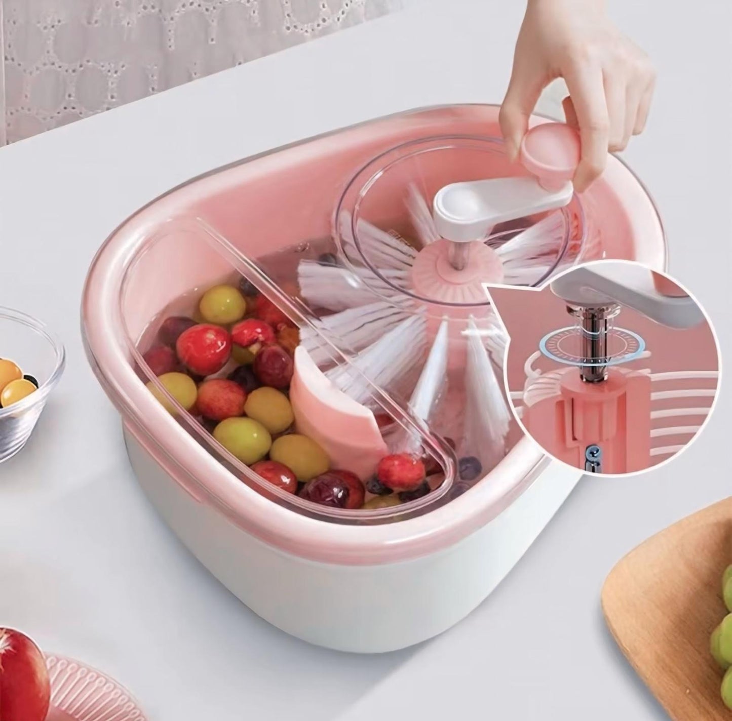 Manual Fruit Washer & Spinner – Quick and Easy Fruit Cleaning
