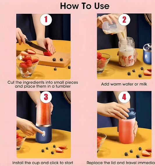 Portable Wireless Blender – Fresh Drinks Anytime, Anywhere!